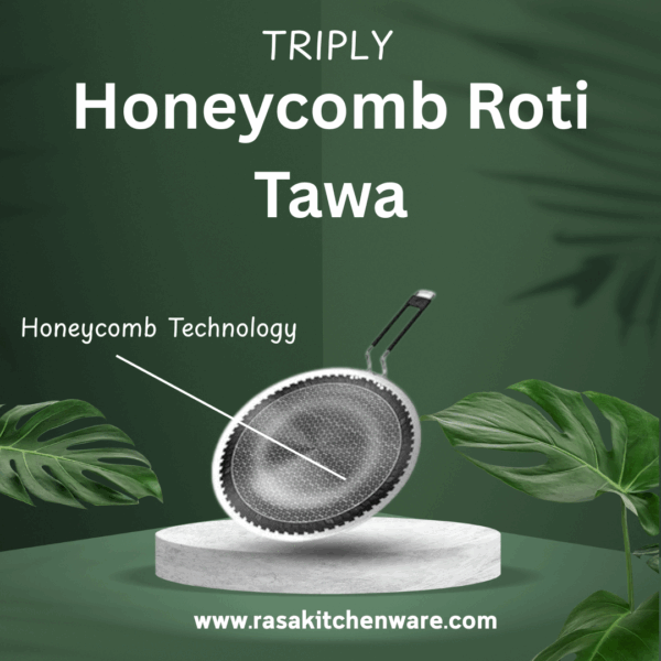 RASA TRIPLY HONEY COMB TAWA  | SAS METAL | INDUCTION AND GAS FRIENDLY | LIFETIME WARRANTY - Image 4